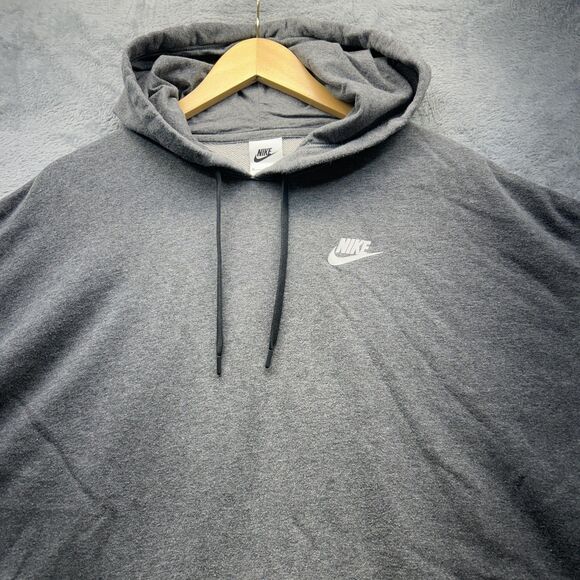 Nike Hoodie Sweatshirt Womens Medium Gray Cropped Pullover Fleece High Low Hem - Picture 3 of 9